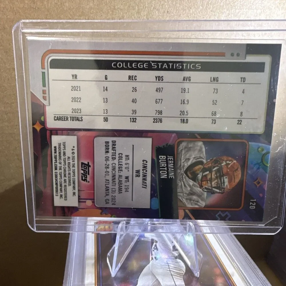 Topps 2024 Topps Chrome Jermaine Burton RC Rookie #120 Cincinnati Bearcats 06/70